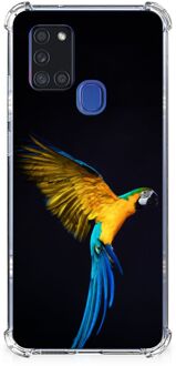 B2Ctelecom Telefoon Hoesje Samsung Galaxy A21s TPU Siliconen Hoesje met transparante rand Papegaai