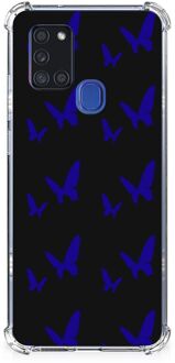 B2Ctelecom Telefoon Hoesje Samsung Galaxy A21s TPU Siliconen Hoesje met transparante rand Vlinder Patroon