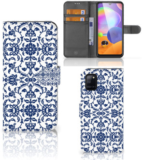 B2Ctelecom Telefoon Hoesje Samsung Galaxy A31 Book Case Flower Blue