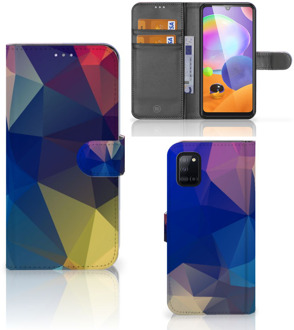 B2Ctelecom Telefoon Hoesje Samsung Galaxy A31 Bookcase Polygon Dark