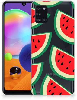 B2Ctelecom Telefoon Hoesje Samsung Galaxy A31 Hoesje Bumper Doorzichtig Watermelons