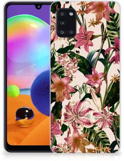 B2Ctelecom Telefoon Hoesje Samsung Galaxy A31 Leuk TPU Back Case Bloemen