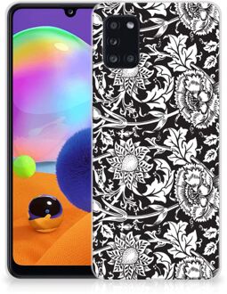 B2Ctelecom Telefoon Hoesje Samsung Galaxy A31 Mobiel Case Zwart Bloemen