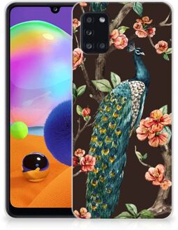 B2Ctelecom Telefoon Hoesje Samsung Galaxy A31 Siliconen Back Cover Pauw met Bloemen