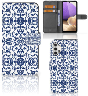 B2Ctelecom Telefoon Hoesje Samsung Galaxy A32 4G Book Case Flower Blue