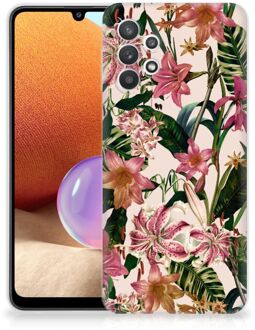 B2Ctelecom Telefoon Hoesje Samsung Galaxy A32 4G Leuk TPU Back Case Bloemen