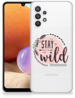 B2Ctelecom Telefoon Hoesje Samsung Galaxy A32 4G Siliconen Back Cover Transparant Boho Stay Wild