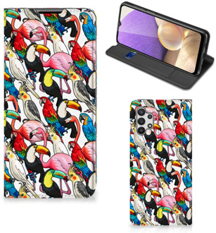 B2Ctelecom Telefoon Hoesje Samsung Galaxy A32 5G Bookcover Case Birds