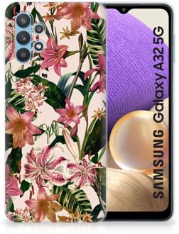 B2Ctelecom Telefoon Hoesje Samsung Galaxy A32 5G Leuk TPU Back Case Bloemen