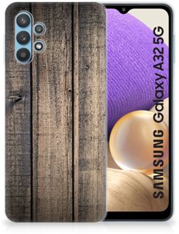 B2Ctelecom Telefoon Hoesje Samsung Galaxy A32 5G Leuk TPU Back Cover Steigerhout