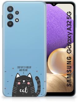 B2Ctelecom Telefoon Hoesje Samsung Galaxy A32 5G Mobiel Case Cat Good Day