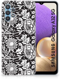 B2Ctelecom Telefoon Hoesje Samsung Galaxy A32 5G Mobiel Case Zwart Bloemen