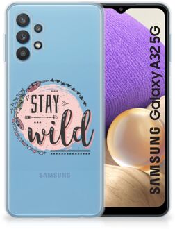 B2Ctelecom Telefoon Hoesje Samsung Galaxy A32 5G Siliconen Back Cover Transparant Boho Stay Wild