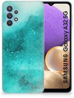 B2Ctelecom Telefoon Hoesje Samsung Galaxy A32 5G Siliconen Hoesje Painting Blue