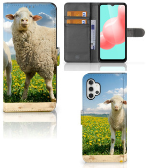 B2Ctelecom Telefoon Hoesje Samsung Galaxy A32 5G Wallet Book Case met foto Schaap en Lammetje