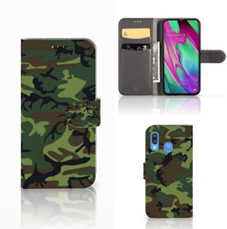 B2Ctelecom Telefoon Hoesje Samsung Galaxy A40 Book Case Army Dark