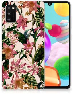 B2Ctelecom Telefoon Hoesje Samsung Galaxy A41 Leuk TPU Back Case Bloemen