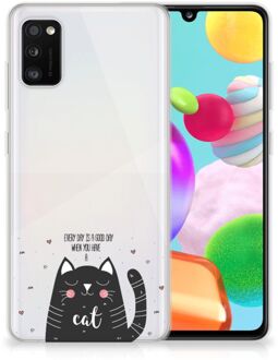 B2Ctelecom Telefoon Hoesje Samsung Galaxy A41 Mobiel Case Cat Good Day