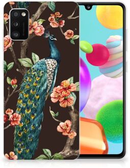 B2Ctelecom Telefoon Hoesje Samsung Galaxy A41 Siliconen Back Cover Pauw met Bloemen