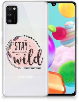 B2Ctelecom Telefoon Hoesje Samsung Galaxy A41 Siliconen Back Cover Transparant Boho Stay Wild