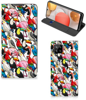 B2Ctelecom Telefoon Hoesje Samsung Galaxy A42 Bookcover Case Birds