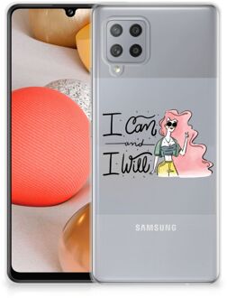 B2Ctelecom Telefoon Hoesje Samsung Galaxy A42 Hoesje met Tekst i Can