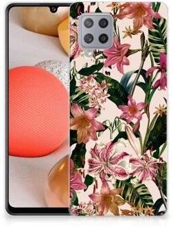 B2Ctelecom Telefoon Hoesje Samsung Galaxy A42 Leuk TPU Back Case Bloemen