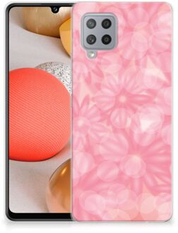 B2Ctelecom Telefoon Hoesje Samsung Galaxy A42 Silicone Back Case Lente Bloemen