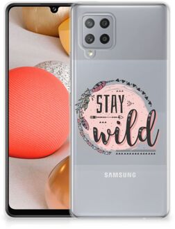 B2Ctelecom Telefoon Hoesje Samsung Galaxy A42 Siliconen Back Cover Transparant Boho Stay Wild