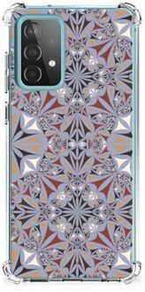 B2Ctelecom Telefoon Hoesje Samsung Galaxy A52 4G/5G Extreme Case met transparante rand Flower Tiles