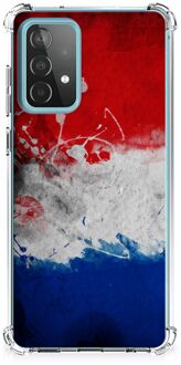 B2Ctelecom Telefoon Hoesje Samsung Galaxy A52 4G/5G Leuk Hoesje met transparante rand Nederlandse Vlag