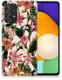 B2Ctelecom Telefoon Hoesje Samsung Galaxy A52 (5G/4G) Leuk TPU Back Case Bloemen