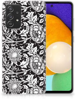 B2Ctelecom Telefoon Hoesje Samsung Galaxy A52 (5G/4G) Mobiel Case Zwart Bloemen