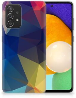 B2Ctelecom Telefoon Hoesje Samsung Galaxy A52 (5G/4G) Siliconen Back Cover Polygon Dark