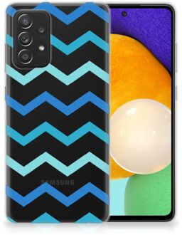 B2Ctelecom Telefoon Hoesje Samsung Galaxy A52 (5G/4G) Siliconen Back Cover Zigzag Blauw