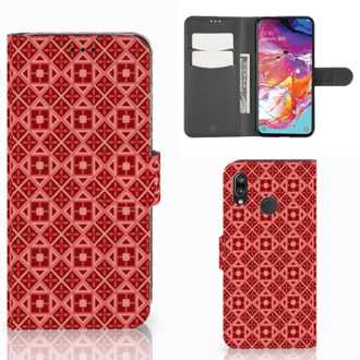 B2Ctelecom Telefoon Hoesje Samsung Galaxy A70 Batik Red