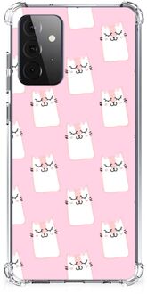 B2Ctelecom Telefoon Hoesje Samsung Galaxy A72 4G/5G Back Cover Siliconen Hoesje met transparante rand Sleeping Cats