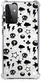 B2Ctelecom Telefoon Hoesje Samsung Galaxy A72 4G/5G Case met transparante rand Silver Punk