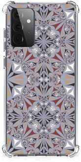 B2Ctelecom Telefoon Hoesje Samsung Galaxy A72 4G/5G Extreme Case met transparante rand Flower Tiles