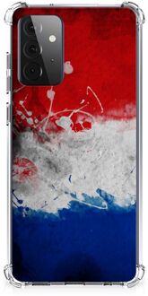 B2Ctelecom Telefoon Hoesje Samsung Galaxy A72 4G/5G Leuk Hoesje met transparante rand Nederlandse Vlag