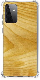 B2Ctelecom Telefoon Hoesje Samsung Galaxy A72 4G/5G Telefoonhoesje met foto met transparante rand Licht Hout