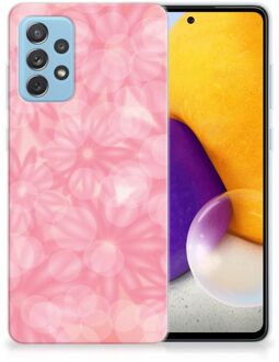 B2Ctelecom Telefoon Hoesje Samsung Galaxy A72 Silicone Back Case Lente Bloemen