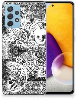 B2Ctelecom Telefoon Hoesje Samsung Galaxy A72 Silicone Back Case Skulls Angel