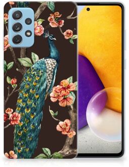 B2Ctelecom Telefoon Hoesje Samsung Galaxy A72 Siliconen Back Cover Pauw met Bloemen