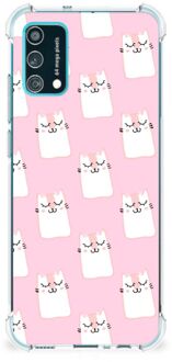 B2Ctelecom Telefoon Hoesje Samsung Galaxy M02s | A02s Back Cover Siliconen Hoesje met transparante rand Sleeping Cats