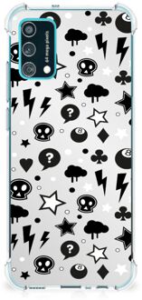 B2Ctelecom Telefoon Hoesje Samsung Galaxy M02s | A02s Case met transparante rand Silver Punk