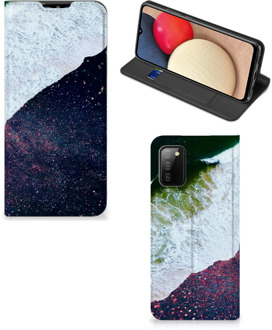 B2Ctelecom Telefoon Hoesje Samsung Galaxy M02s | A02s Flip Cover Sea in Space