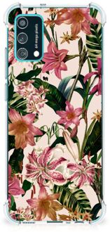 B2Ctelecom Telefoon Hoesje Samsung Galaxy M02s | A02s Leuk Hoesje met transparante rand Bloemen