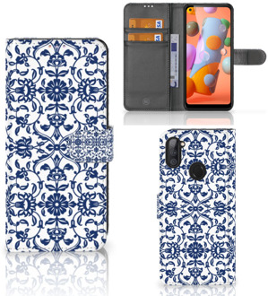 B2Ctelecom Telefoon Hoesje Samsung Galaxy M11 | A11 Book Case Flower Blue