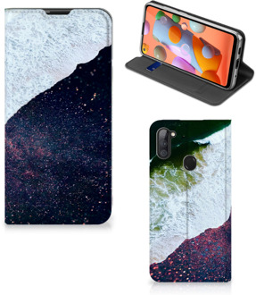 B2Ctelecom Telefoon Hoesje Samsung Galaxy M11 | A11 Flip Cover Sea in Space